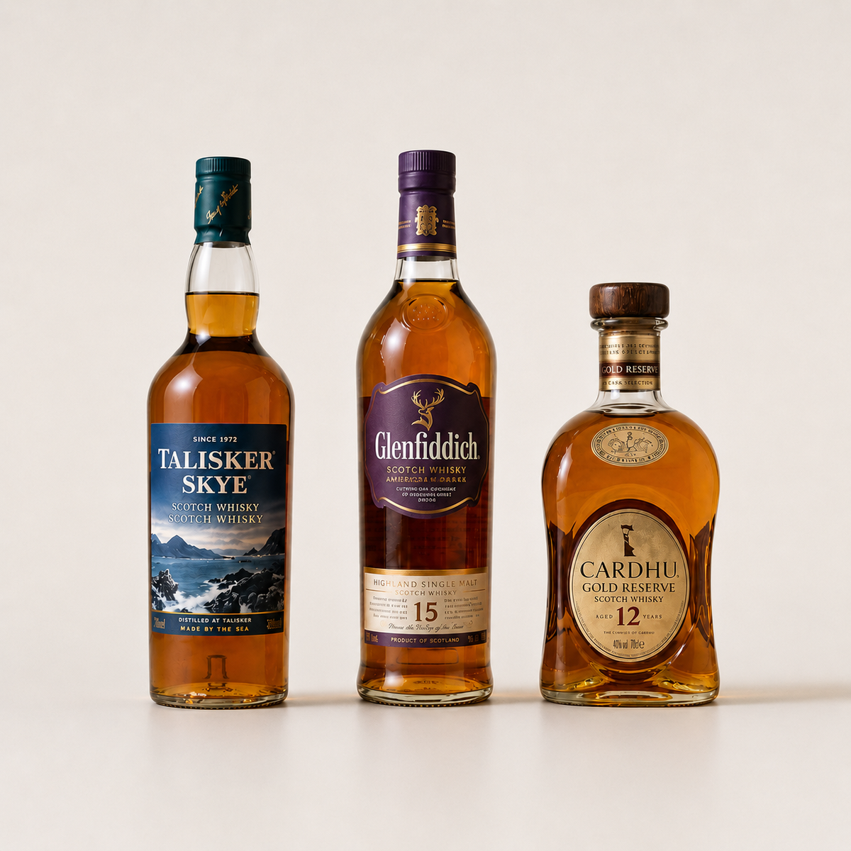 Ultimate Bundle – Glenfiddich 15, Talisker Skye & Cardhu Gold Reserve